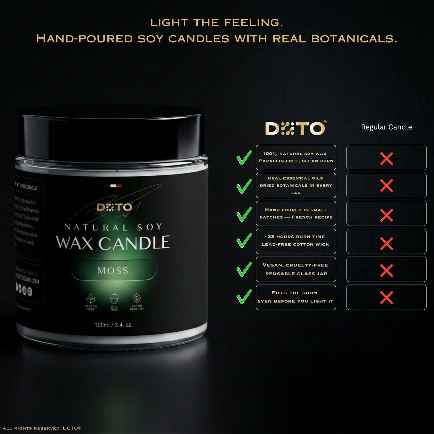 DOTO® - Natural Soy Wax Candle, Moss