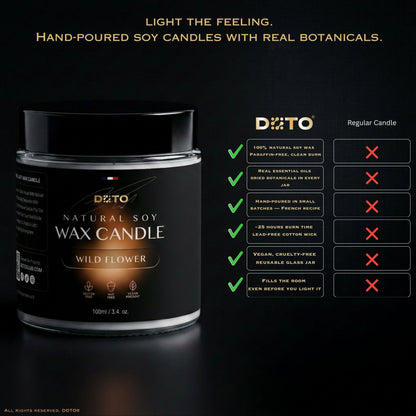 DOTO® - Natural Soy Wax Candle, Wild Flower