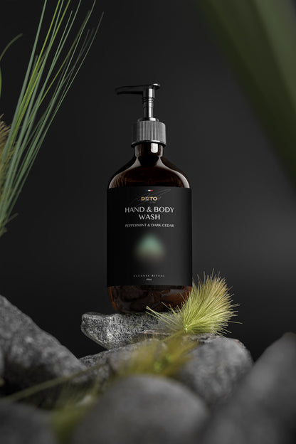 Hand & Body Wash, Peppermint & Dark Cedar