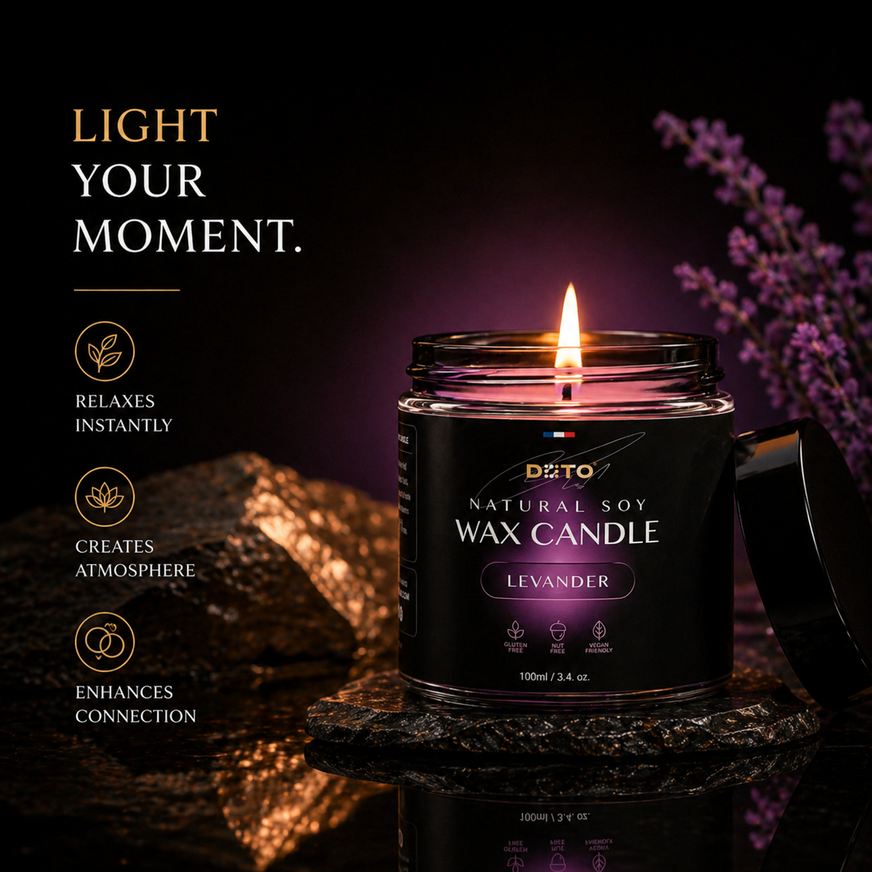 DOTO® - Natural Soy Wax Candle, Lavender