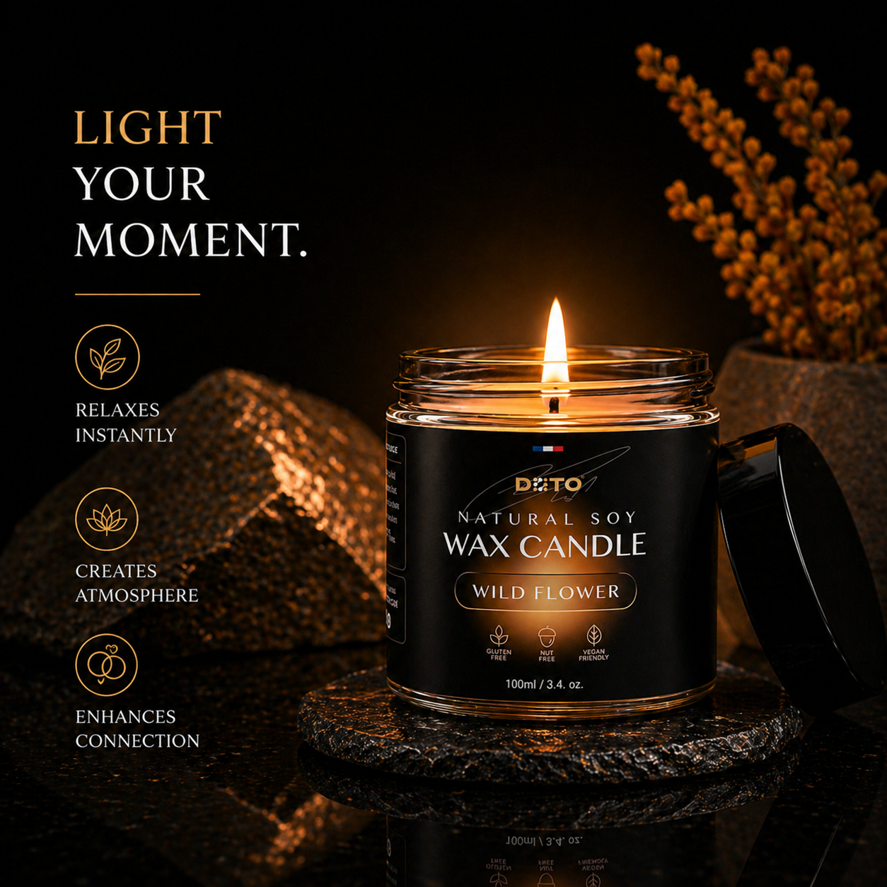 DOTO® - Natural Soy Wax Candle, Wild Flower
